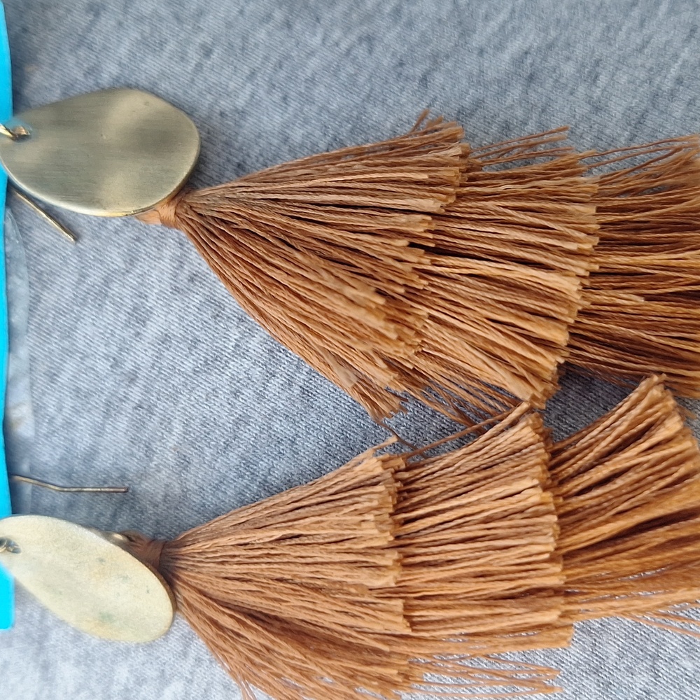Anthropoligie Elegant Brown Tassel Earrings